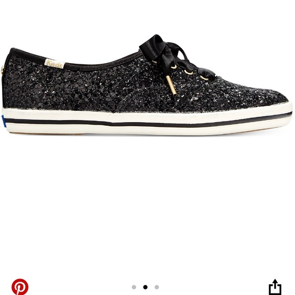 Brand new Keds Kate Spade Black glitter lace up - Picture 2 of 3